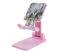 Supporto pieghevole per telefono cellulare da scrivania, confezione di supporto portatile per tablet con stampa di lupi, in plastica, ad angolo regolabile in altezza con tutti i telefoni da 4 a 13