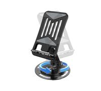 Supporto pieghevole per telefono da scrivania, girevole a 360 gradi, supporto portatile da scrivania per tablet, per ricodifica, streaming live e guardare la TV
