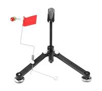 Supporto pieghevole portatile per canna da pesca sul ghiaccio con sistema automatico di allarme morso, notifiche di bandiera e campana, rotazione del supporto per canna da pesca a 360 gradi e base