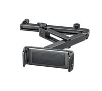 Supporto pieghevole regolabile in metallo per tablet per poggiatesta posteriore auto, manopola di bloccaggio e allungamento a doppio asse compatibile con 70 158 mm distanza poggiatesta