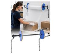 Supporto Pluriball da Parete, Dispenser Rotoli per Imballaggio | Acciaio Zincato, Per Preparazione Pacchi, Logistica e Traslochi, Facile Cambio Rotolo(150cm/59in)