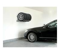SUPPORTO PORTA GOMME PNEUMATICO AUTO GARAGE PARETE MURO RICHIUDIBILE ACCIAIO