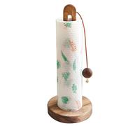 Supporto porta rotolo in legno per piano di lavoro - Porta carta da cucina - Supporto verticale per film trasparente, stracci e rotoli igienici