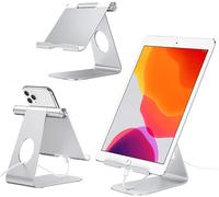 SUPPORTO PORTA TABLET SMARTPHONE REGOLABILE IN ALLUMINIO CON GOMMINI ANTISCIVOLO