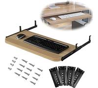 Supporto Porta Tastiera Estraibile, supporto scorrevole per mouse e tastiera del computer con ripiano a cassetto, per scrivania e tavolo da PC, vassoio per cassetto della tastiera sotto la scrivania (