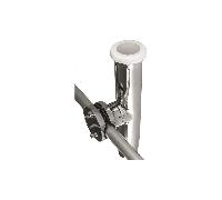 Supporto Portacanne Orientabile Acciaio Inox con Morsetto Stringitubo - Ø 22 <> 25 mm.