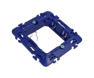 Supporto portafrutti 2 moduli 502 in plastica trasparente blu compatibile anche con BTicino Livinglight