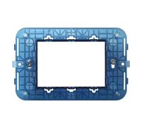 Supporto portafrutti 3 moduli 503 in plastica trasparente blu compatibile anche con Vimar Arké