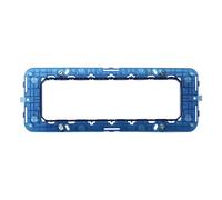 Supporto portafrutti 7 moduli 506 in plastica trasparente blu compatibile anche con Vimar Arké