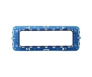 Supporto portafrutti 7 moduli 506 in plastica trasparente blu compatibile anche con Vimar Arké