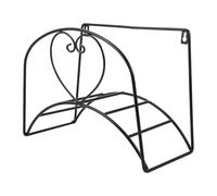 Supporto Portagomma da Parete in Ferro Nero per Giardino | Montaggio a Muro, Uso Esterno, Design Semplice ed Elegante, Struttura per Ordine e Conservazione