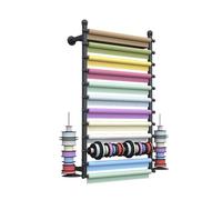 Supporto Portanastri In Metallo A 12 Strati, Supporto Portanastri A Parete, Adatto For Rotoli Di Vinile Artigianale, Sciarpe, Cinture E Portasciugamani.(Black,120x80x20cm)