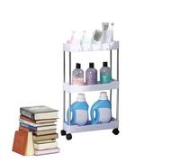 Supporto portaoggetti per carrello a 3/4 livelli, materiale in acciaio inossidabile PP | carrello a strati da 33 pollici, 1061 g, design sottile e arrotolabile, migliora l'organizzazione per