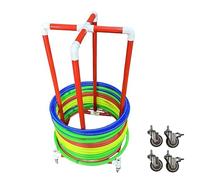 Supporto portaoggetti per Hula Hoop con Ruote, Supporto in PVC per Palestra, Carrello espositivo Portatile per lezioni di educazione Fisica nella Scuola Media