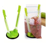 Supporto portasacchetti da cucina pratico e pieghevole - Rastrelliera di stoccaggio in plastica per sacchetti per alimenti Verde 1 confezionePolicloruri di vinile