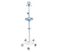 Supporto portatile mobile per flebo, Supporto da palo in acciaio inox con 4 ganci e ruote, altezza regolabile 120-200 cm