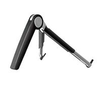 Supporto portatile multifunzionale pieghevole per notebook e computer portatile, con supporto regolabile a più angoli; barra portacandele nera