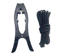 Supporto portatile per ancoraggio kayak, con corda, per canoa, barca e paddleboarding, per laghi, fiumi e torrenti, resistente alla ruggine (nero)