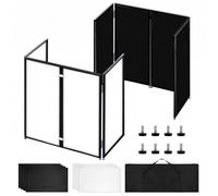 Supporto portatile per DJ da facciata, tavolo pieghevole da DJ 114,3 x 101,6 cm, stazione per facciata DJ per controller DJ, mixer e laptop, eventi e feste, include borsa per il trasporto e due tavoli