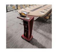 Supporto portatile per pulpito della chiesa in legno con ruote Design resistente anti-invecchiamento Base stabile facile da spostare Uso flessibile Modello con rotelle rosse