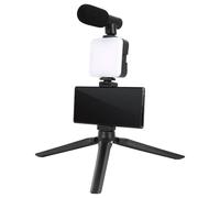 Supporto portatile per selfie per telefono, treppiede pieghevole a LED, treppiede regolabile per registrazione video, bastone leggero per selfie 29 x 31 x 18 cm, per registrazione video, streaming