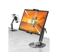 Supporto Portatile per Tablet da 360° in Alluminio con Manica Lunga Regolabile per iPad Pro 2024/Galaxy Tab/E-Reader/Lettore Elettronico, Monitor Portatile 4,7-15,6 - 18,5 Pollici