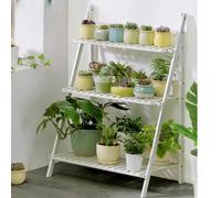 Supporto portavasi in legno pieghevole, portavasi per piante da interno ed esterno per balcone, soggiorno e corridoio, decorazione da esterni Portavasi pieghevole in bambù a scalaQuesto portavasi pieg