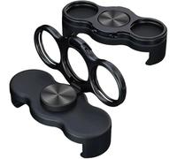 Supporto posteriore a clip a tre dita con doppio anello, rotazione a 360° e anello pieghevole per supporto posteriore del cellulare, tutti i supporti magnetici Supporto per telefono (Black)
