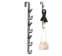 Supporto posteriore della porta - 4 camere ganci per porte verticali | Gancio di rivestimento in acciaio al carbonio per il bagno 'armadio 'abbigliamento | Hook resistente al multi-aspirazione