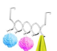 Supporto posteriore per porta in acciaio inossidabile, supporto a ganci in metallo retrattile con funzioni multiple,organizzatori da cucina per giacche, cappelli, chiavi, asciugamani, ombrello