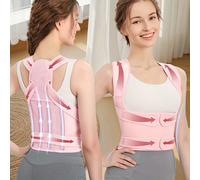 Supporto posturale per vita con anello posteriore rosa - Cintura di compressione regolabile e invisibile per uomini e donne, per sedute prolungate, riduce il dolore al collo e alla schiena, migliora l