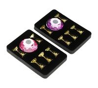 Supporto Pratica Nail Art Base Magnetica in Cristallo, 2 Set | Acrilico e Cristallo, Design a Due Parti, per Consulto Cliente e Test Rapido del Colore Colore Casuale
