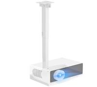 Supporto Proiettore Soffitto e Parete con vassoio, altezza regolabile, staffa universale con gestione dei cavi nascosta, installazione senza fori, supporta fino a 10 kg - Ideale per home cinema e uffi