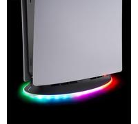 Supporto PS5 e PS5 Slim, ventola di raffreddamento a 2 velocità, supporto vertical PS5 RGB LED base di ricambio con 1 porta USB