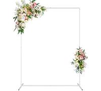 Supporto quadrato per arco nuziale, 1,8 x 1,5 m, in metallo, bianco, per cerimonie, addio al nubilato, festa di compleanno, giardino, pergolato floreale per matrimoni, anniversari, decorazioni per