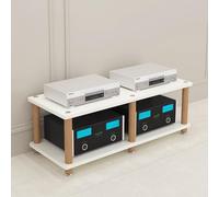 Supporto rack HiFi, in legno massello, per audio e video, mobile giradischi, archiviazione multimediale per soggiorno, home office, cinema