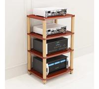 Supporto rack HiFi, in legno massello, per audio e video, mobile giradischi, archiviazione multimediale per soggiorno, home office, cinema