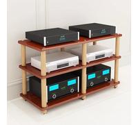 Supporto rack HiFi, in legno massello, per audio e video, mobile giradischi, archiviazione multimediale per soggiorno, home office, cinema