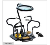 SUPPORTO REGGI SCHEDA ZD-11M-3 LENTE INGRANDIMENTO LED TERZA MANO SALDATURA