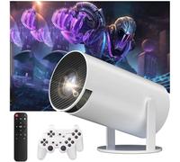 [Supporto regolabile a 270°] Mini proiettore intelligente con WiFi 6 e Bluetooth, Keystone Auto Proiettore di film all'aperto 1080P HD 200 ANSI, proiettore domestico portatile per TV/laptop/USB