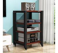 Supporto regolabile a 5 livelli per AV Ma - Mobile Sto Cart & HiFi Rack con ripiani aperti per Ste Conents - Mobiletto per intrattenimento (marrone, 85 cm)