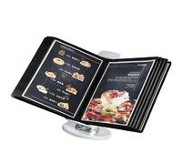 Supporto regolabile da scrivania per archiviazione, 10 e 20 pagine, doppio pannello frontale, in metallo e PVC, ideale per documenti formato A4, per ufficio e casa (10 pagine)