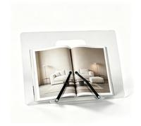 Supporto regolabile in acrilico per lettura, 33 x 24 cm, pieghevole, supporto per libri da tavolo, supporto regolabile per lettura per laptop, tablet, ricette, libri di testo, spartiti musicali