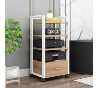 Supporto regolabile in altezza - Mobile Home Entertainment Cabinet Stereo System Audio-Video Rack con ruote 3/4/5 strati AV Tower per archiviazione multimediale