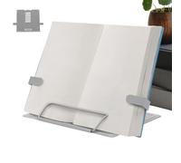 Supporto regolabile in altezza per libri di cucina, supporto per computer portatile, 33 x 22 cm, resistente, in alluminio rinforzato di alta qualità, estetica moderna con argento, ingranaggio per