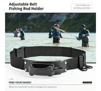 Supporto regolabile per canna da pesca - Cintura per canna da pesca, cuscino in EVA, portatile di alta qualità, misura universale, adatto per pesca a mosca dalla riva, accessori per la pesca, regalo d