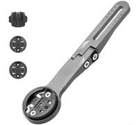 Supporto regolabile per computer per bici da strada e mountain bike, staffa di estensione con scala calibrata, supporto in lega leggera per luci GPS, action camera, supporto multi-dispositivo, nero
