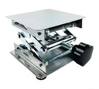 Supporto regolabile per cric da laboratorio 20 x 20 cm per scienza (100 x | Acciaio inossidabile antiruggine, 10 x 10 cm per la parte superiore, regolazione regolare dell'altezza