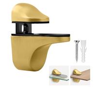 Supporto regolabile per mensole in vetro in lega di zinco, staffe per mensole in vetro, resistente, supporto per montaggio a parete per casa, bagno, cucina (oro)