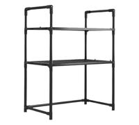 Supporto regolabile per microonde Mensola da cucina per panetteria Robusto rack di stoccaggio con ganci Versatile scaffalatura da cucina soluzione salvaspazio e durevole.